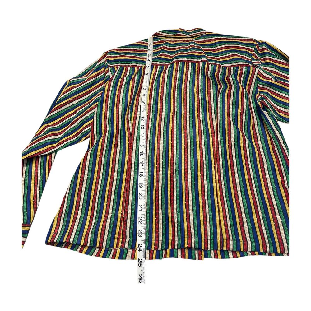 Joséphine Blouse Top Women's 10 Multicolor Striped Classic Long Sleeve Formal - Picture 6 of 8